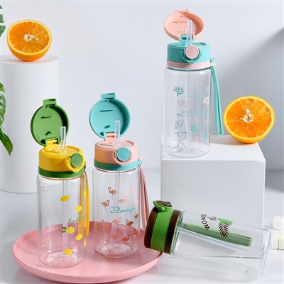 Deti Tritan Fľaša na vodu s kremíkovou slamkou